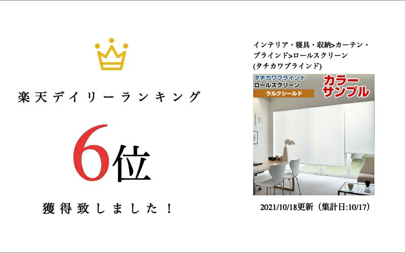 【カラーサンプル】タチカワブラインド ラルクシールド デイズ ロールスクリーン 5色まで【送料無料】