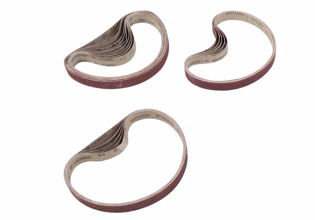 研磨 エアーベルトサンダー 交換用 20mm×520mm ベルト 3種30枚セット（60# 80#  ...