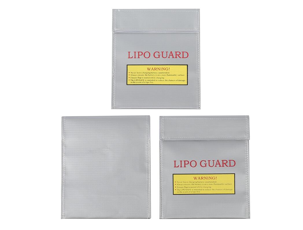 リポバッテリー 用 セーフティバッグ 3枚セット【 シルバー 18×23cm 】LIPO GUARD ドローン エアガン バッテリー 保管 運搬 【送料無料】mak-d48