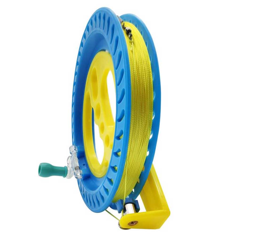 凧揚げ用 回転式 糸巻き リール ( 直径 18cm ) 凧糸 200M付 凧糸巻きセット カイト 凧 公園 アウトドア 子供 大人 初心者 【送料無料】mak...