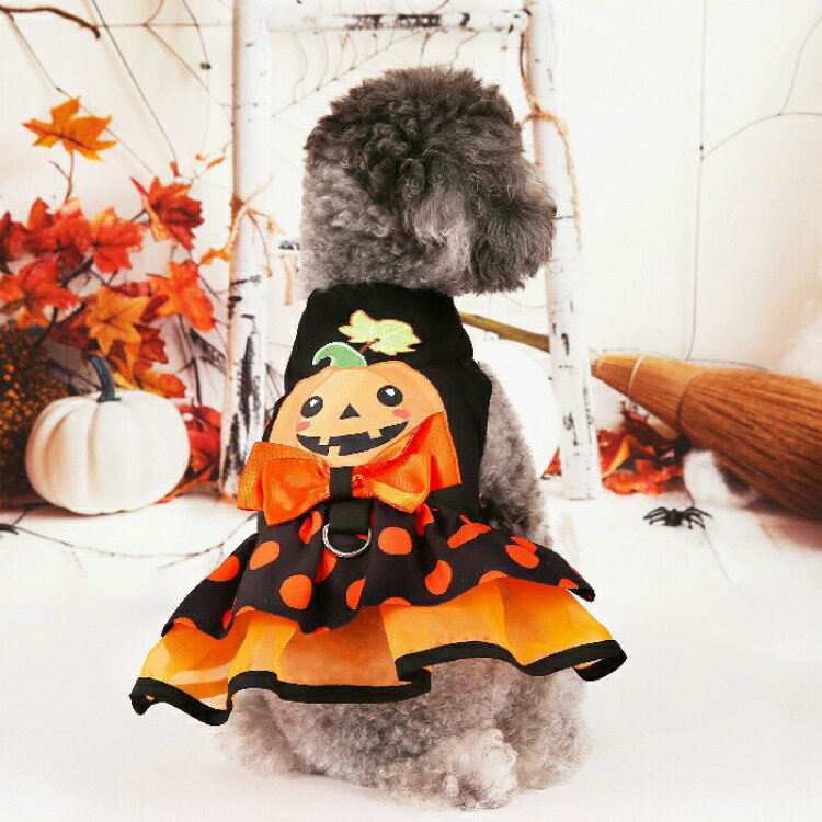 ハロウィン ペット服 ワンピース 猫服 犬服 かぼちゃ 南瓜 ハロウィン衣装 犬の服 小型犬 ペットウェア..