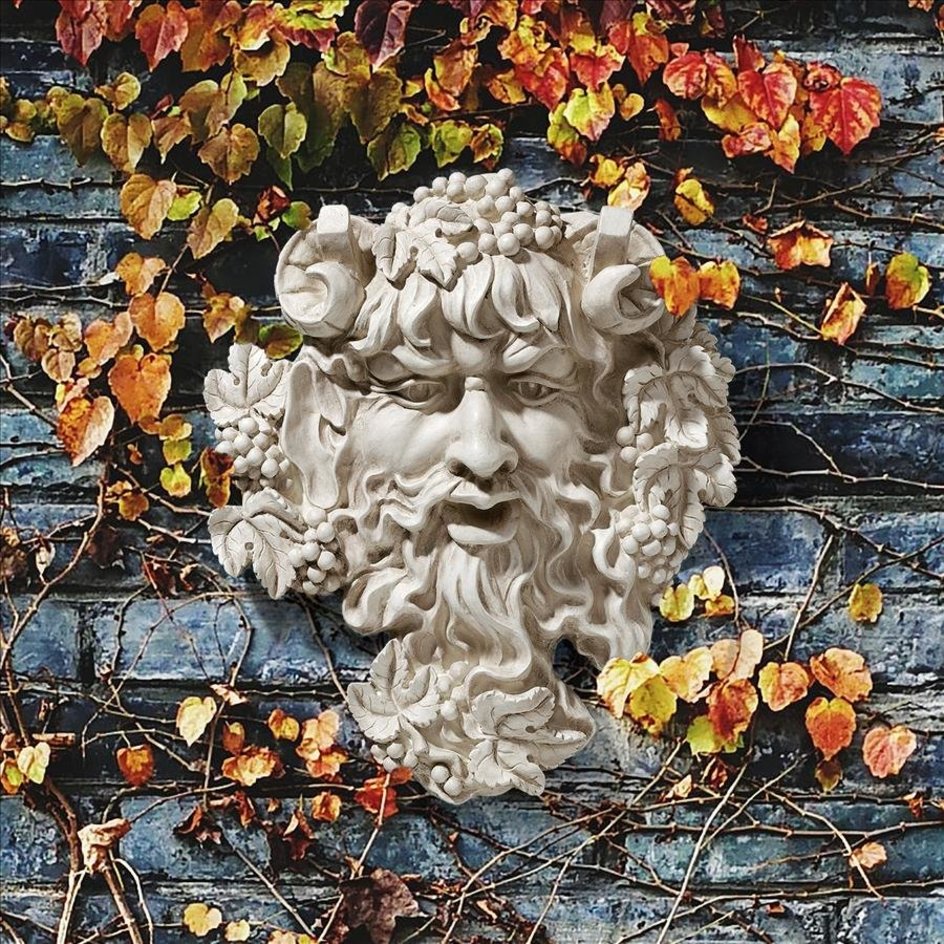 バッカス(グリーンマン)ディオニューソス ワインの神壁彫刻 アンティーク風彫像/ ワインバー カフェバー レストラン 記念プレゼント(輸入品