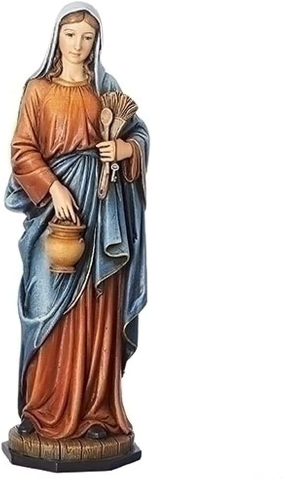 水瓶を持って食事の準備をする、聖母マリアの置物、彫像 高さ 約23.5cm マドンナ・フィギュア彫刻 贈り物（輸入品
