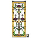 ラスキンの3本のローズ(薔薇)フラワー ティファニー・スタイルのステンドグラス窓装飾彫刻 寝室(輸入品