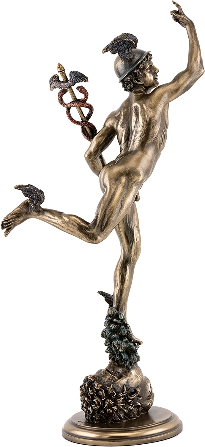 天翔けるマーキュリー（ギリシャ ヘルメス神）彫刻彫像 ジャン・ボローニャ作品/ エルメス オリンポス リビング 贈り物 エーゲ海 (輸入品）