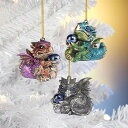 三匹の龍 ドラゴンの美徳 ゴシック風ホリデー・オーナメントセット彫像 装飾彫刻 リビング クリスマス贈り物(輸入品
