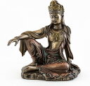 即日納品!トップコレクション製 水月観音彫像 高さ 約17.2cm 慈悲の女神仏像 観音菩薩 彫刻 ブロンズ風装飾 贈り物 輸入品