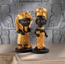古代エジプト王国の小さな支配者彫像 2体セット アート工芸 書斎 リビング カフェ ギフトプレゼント 贈り物 輸入品