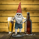 バイエルンのビール祭りのハンス スケルトンノーム（骸骨の小人）彫像 ガーデン装飾 庭園 芝生 パティオ 園芸 贈り物 輸入品
