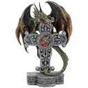 神話予言のドルイド ドラゴン彫像ケルト十字架のオーナメント装飾彫刻エキゾチック工芸品ホーム書斎贈り物輸入品