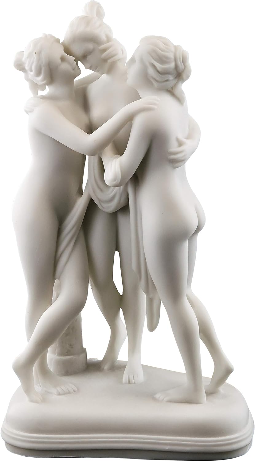 三美神像 ゼウスの娘たち ギリシャ彫刻 大理石風仕上げ彫像 美 魅力 創造性のローマの女神 高さ 約24cm置物彫刻 美しい古典主義 インテリア彫刻 アート工芸 プレゼント贈り物 輸入品 --------------------- Top Collection The Three Graces Statue- Daughters of Zeus Greek Sculpture in White Marble Finish-Roman Goddesses of Beauty, Charm, and Creativity- 9.5-Inch Figurine Top Collection製 製品サイズ；高さ 約21.5cm×幅 約13.5cm×奥行 約9.5cm 重さ；1050g 型番号；2258 B003T2B9VU 素材；コールドキャストレジン 大理石風 ハンドペイント仕上げ 石粉や炭酸カルシウムを混合した樹脂（ポリストーン等）を、型に流し込み、成型させたもので、プラスチックと石の中間のような性質を持っていて、重量感がありますが、細かい装飾性が優れており、質感の再現性も良く高級感を持った仕上げが可能です。落したりすると割れたり欠けたりします。 米国でプロデュースされた、美術品の彫像です。 この彫像は、米国、NYの店舗ショップからの発送し、弊社東京店にて検品後、国内発送しますので、約18～26日後のお届けとなります。 ----------------------- (商品説明) 【三美神（さんびしん、The Three Graces）】 ギリシア神話とローマ神話に登場する美と優雅を象徴する三人の女神。ラファエロ・サンティの作品やサンドロ・ボッティチェッリの「春」にも描かれている。 ギリシア神話に登場する三美神で、それぞれ魅力(charm)、美貌(beauty)、創造力(creativity)を司っている。一般的には、ヘーシオドスの挙げるカリスのアグライアー、エウプロシュネー、タレイアとされている。一部にはパーシテアー、カレー、エウプロシュネーの3柱を三美神とする説もある。また、パリスの審判に登場する美しさを競うヘーラー、アテーナー、アプロディーテーも指すことがあり、分別に権勢、知恵、美貌を象徴する。 ローマ神話に登場する三美神は、それぞれ愛(amor)、慎み(castitas)、美(pulchritude)を司っている。ギリシア神話の美しさを競う三美神と対応させて、主にユーノー、ミネルウァ、ウェヌスが有名。 【プレミアムな彫刻が施された白い大理石】 本物の大理石の粉末を樹脂と混合しました。 細部を損なうことなく、高品質のアンティークな外観を与えるために白い大理石仕上げで手描きされています。 アンティークのレプリカやギリシャ神話が好きな友人や家族に最適です。 類似商品はこちら三人の女神彫刻 裸婦古代彫刻 レリーフ 彫像 29,150円薄い生地で覆われた、女神のトルソー壁彫刻 ギリ218,900円三美神/魅力 美貌 創造力/ 愛 慎み 美/ 151,800円古代ギリシャの女神 ヴィーナス神話像 置物 ブ29,040円サモトラケのニケ像 彫像 古代ローマ ギリシャ21,450円高さ150cm ミロのヴィーナス ルーブル美術506,000円ギリシャローマ彫刻 大理石風ヘラクレスとディオ43,780円デザイン・トスカノ製 アフロディーテ 古代ギリ39,600円アフロディーテ 海から昇るギリシャ ローマの女40,700円新着商品はこちら2024/5/17トレイルキャストストーン風メモリアルガーデンベ195,800円2024/5/17疾走する馬の子ポニーの鋳造ブロンズ製ガーデン彫1,188,000円2024/5/16極北のフクロウ 梟守護神アールデコ調キュビズム163,900円再販商品はこちら2024/5/11木の切り株で蝶と遊ぶ妖精彫像手描きの美しい魔法36,300円2024/5/1デコ79製 ゴールド風 トロピカル置物 ヒョウ41,800円2024/4/22セール！即納！テッド・ブレイロック インディア16,500円2024/05/17 更新 三美神像 ゼウスの娘たち ギリシャ彫刻 大理石風仕上げ彫像 美　魅力 創造性のローマの女神 高さ 約24cm置物彫刻