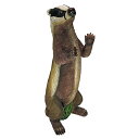 後ろ足で立ちあがるアナグマ穴熊の彫像動物装飾ガーデン彫刻庭園インテリア玄関芝生プレゼント贈り物輸入品