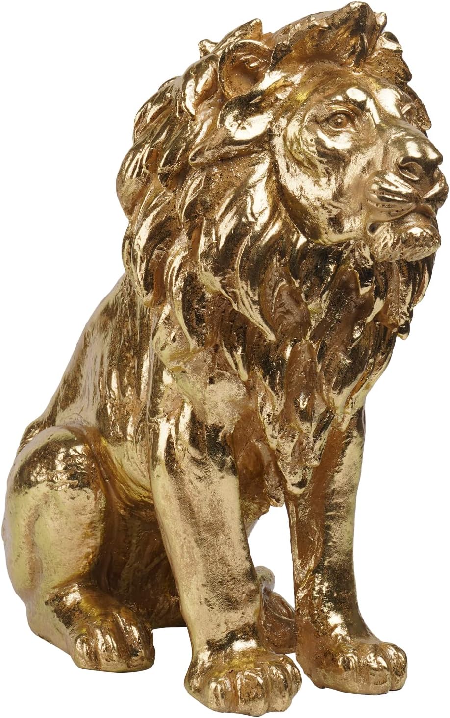 幸運 祝福 金色のライオン彫像コレクター向けフィギュア約50cmゴールドホームデコレーション大型ライオン彫刻アート工芸贈り物輸入品