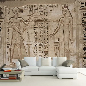 3D壁紙古代エジプトのファラオ石彫刻リビングルームベッドルームホームウォール壁画壁装飾 リビングルームアート工芸輸入品