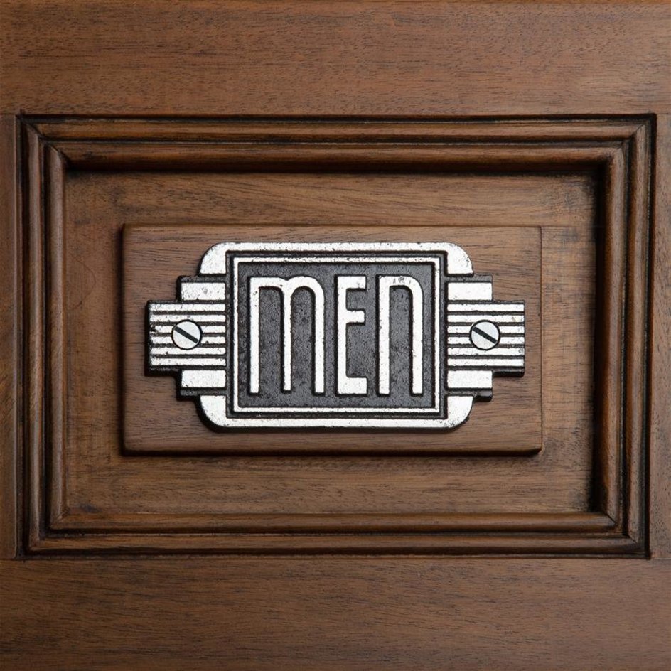 流線型アールデコ調の鋳鉄製メンズルーム紳士ドアサイン彫刻ドア工芸品金属製品コレクションアート贈り物輸入品