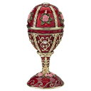 ルビー ロゼット ロマノフ スタイルのコレクター向けエナメルエッグ彫像:ファベルジュエッグ工芸品 金属製品 コレクションアート 贈り物 輸入品