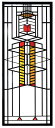 フランク・ロイド・ライト財団公認ロビーハウスウィンドウステンドグラス35.6cm×14.6cmアートグラス工芸装飾輸入品