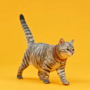 1/6サイズ 歩き回るサバトラ柄のリアル猫フィギュア動物彫像置物 ネコ好きプレゼント輸入品JXK-196A(3)