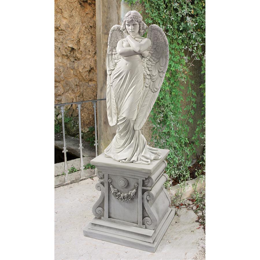 モンテベルデの天使像エンジェル ストーン風彫像 彫刻/ 守護天使 カトリック教会 ガーデニング 庭園 作庭 芝生 プレゼント贈り物（輸入品