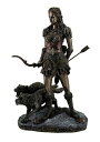 北欧巨人神 冬の女神「スカディ(スカジ)」とオオカミ ブロンズ風 彫像 彫刻/スカンジナビア アイルランド スノッリのエッダ(輸入品)