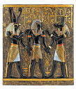 ホルス神 とアヌビス神の間に立つラムセス1世の壁画彫刻 彫像/ カイロ エジプト ピラミッド 神殿 王宮 ピラミッドレリーフ贈り物（輸入品