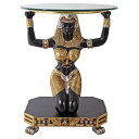 古代エジプトの女神 マアト 台座彫刻:ガラス張りのコンソール・テーブル彫像/エスニックレストラン パブサロン カフェ プレゼント(輸入品