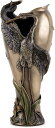 ティファニー 花瓶 アール・ヌーボースタイルの花瓶-コールドキャストブロンズ製の美しい鶴とトンボがデザインされた、ピッチャー彫刻 彫像 プレゼント(輸入品