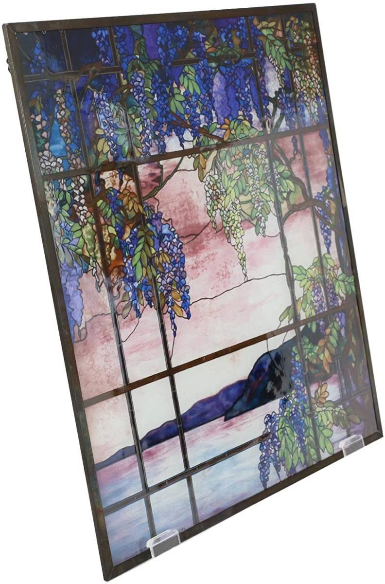 ルイス・コンフォート・ティファニー「オイスターベイの景色」ステンドグラスアートガラス/芸術品パブカフェ小窓化粧室ガラス工芸