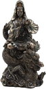 騎龍観音 龍頭観音、天龍夜叉の身を表し、雲の中にいる龍上に在る観音様, 彫刻 彫像福運招来・仕事・学業・大願成就 プレゼント(輸入品)
