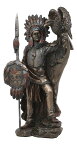 槍と楯を持ち 鷲を連れた ネイティブ・アメリカン・インディアン酋長像彫像 彫刻/西部開拓時代 ウエスタン 記念品プレゼント贈り物(輸入品)