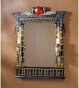 ウアジェト古代エジプト壁ミラー（鏡）コブラ彫刻壁 突き出し燭台彫像 神話の女神/ 貴賓室 VIPルーム 応接室 プレゼント 贈り物（輸入品