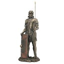 古代ローマ兵士(投げ槍と楯を持った戦士像) 彫刻 彫像 高さ約37cm/イタリア ローマ帝国 シーザー ガリア戦記 プレゼント贈り物(輸入品