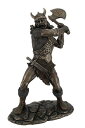 西洋彫刻 斧を持ったバイキング(ヴァイキング)戦士 ブロンズ風彫像/ スカンジナビア半島 バルト海 ノルマン人 プレゼント贈り物(輸入品