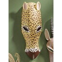 アフリカ セレンゲティ 動物ジャガー仮面(マスク)壁彫刻 民芸彫像/ エスニックカフェ パブ コレクション 記念品プレゼント贈り物(輸入品