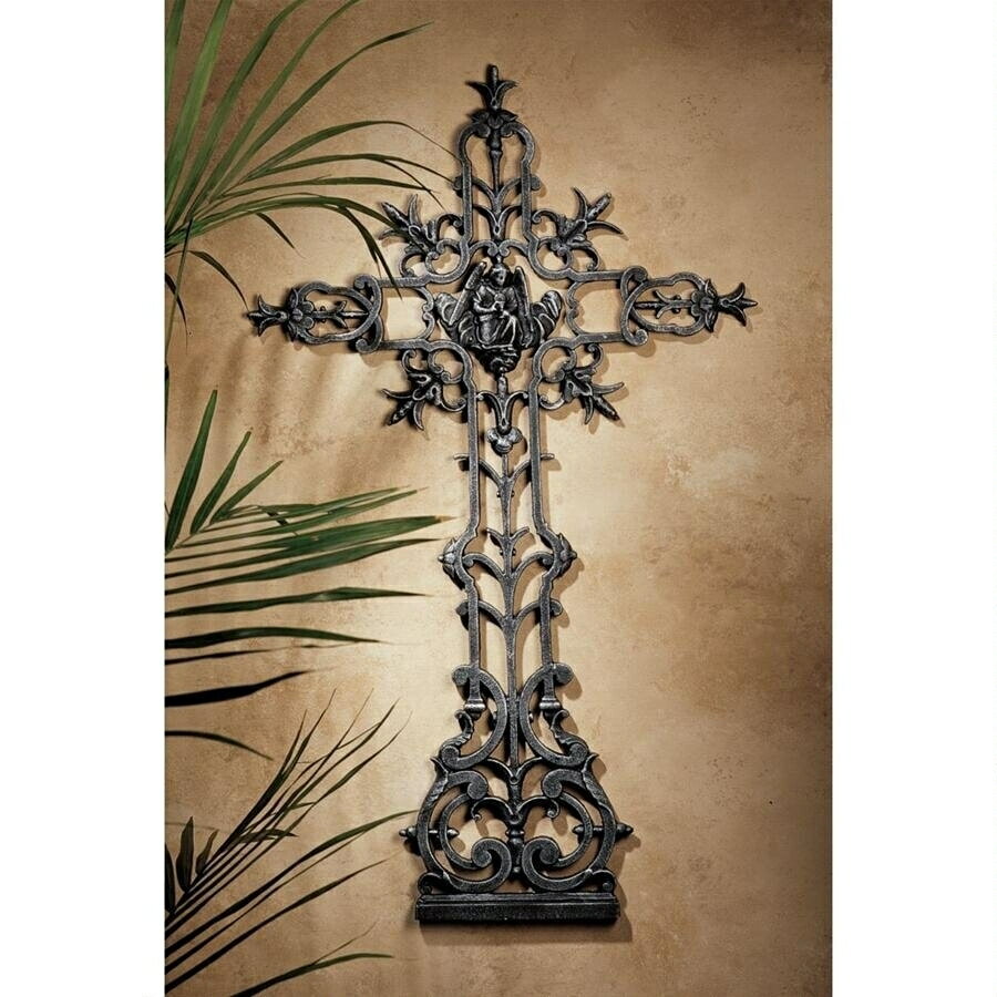 エンジェル・オブピース（平和の天使）鋳鉄製 十字架 彫像 彫刻/ カトリック教会 祭壇 洗礼 結婚式場 ウエディング 福音 キリスト（輸入品