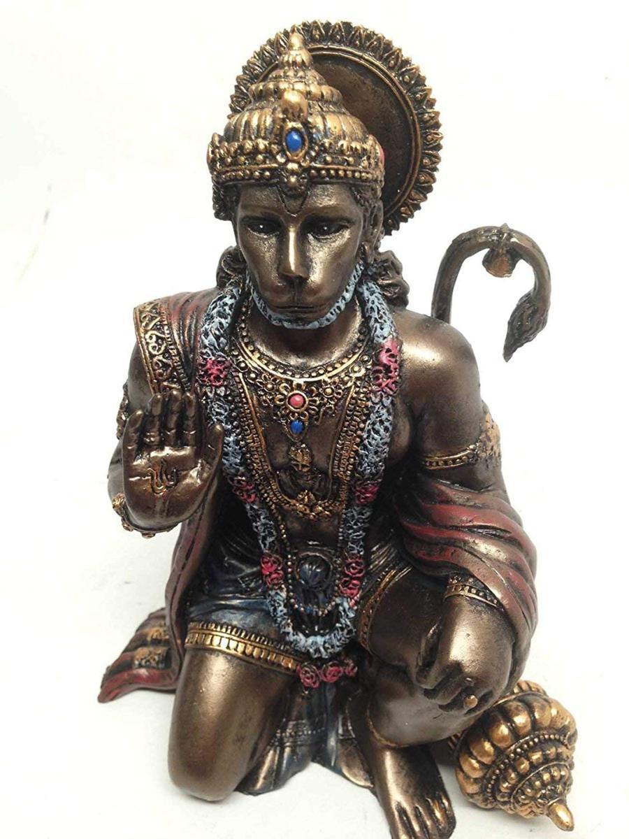 ラーマーヤナ(インド叙事詩)から ハヌマーン ブロンズ風 彫像 ヴァナラ族 モンキー神 彫刻 エスニック インド 不死 神 贈り物(輸入品