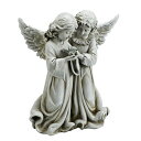 小鳥を抱く、2人の天使（エンジェル） 彫像 ガーデン彫刻 高さ約31cm/ カトリック教会 ガーデニング プレゼント 新築祝い（輸入品