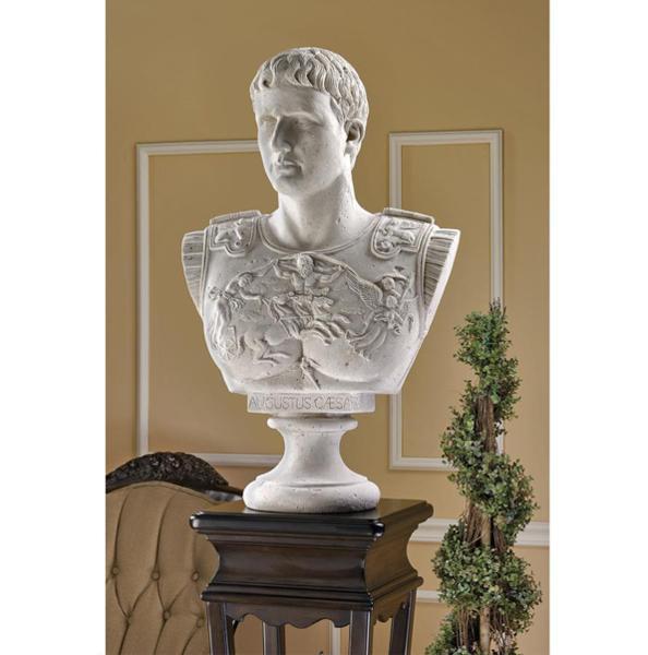 プリマポルタのカエサル・アウグストゥス大型 彫刻胸像 彫像/ローマ帝国 皇帝 貴賓室 VIPルーム 書斎 社長室 記念プレゼント贈り物（輸入品