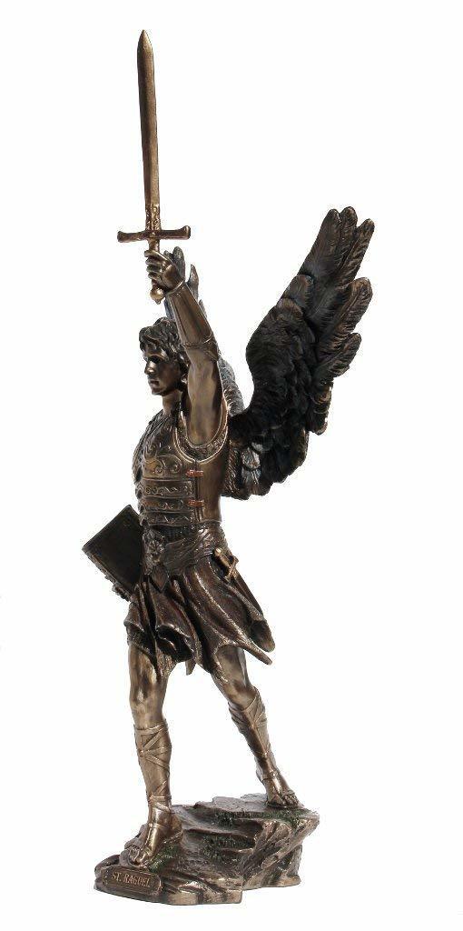 高さ 約42cm 神の友人 剣を持った 守護天使 聖ラグエル ブロンズ風 置物 彫像 彫刻/ カトリック教会 福音 洗礼 精霊 守護 贈り物(輸入品 [3]
