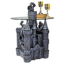 西洋彫刻 ロード・ラングトン城の彫刻台座 ガラステーブル彫像/ 騎士道 ゲームオブスローンズ ファンタジー 伝説 プレゼント贈り物(輸入品