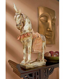 中国 六朝時代および唐の装飾馬 彫刻 彫像 デザイン・トスカノ製/ 唐三彩 陶器 釉薬 六朝文化 陰陽五行説 儒教・老荘(輸入品