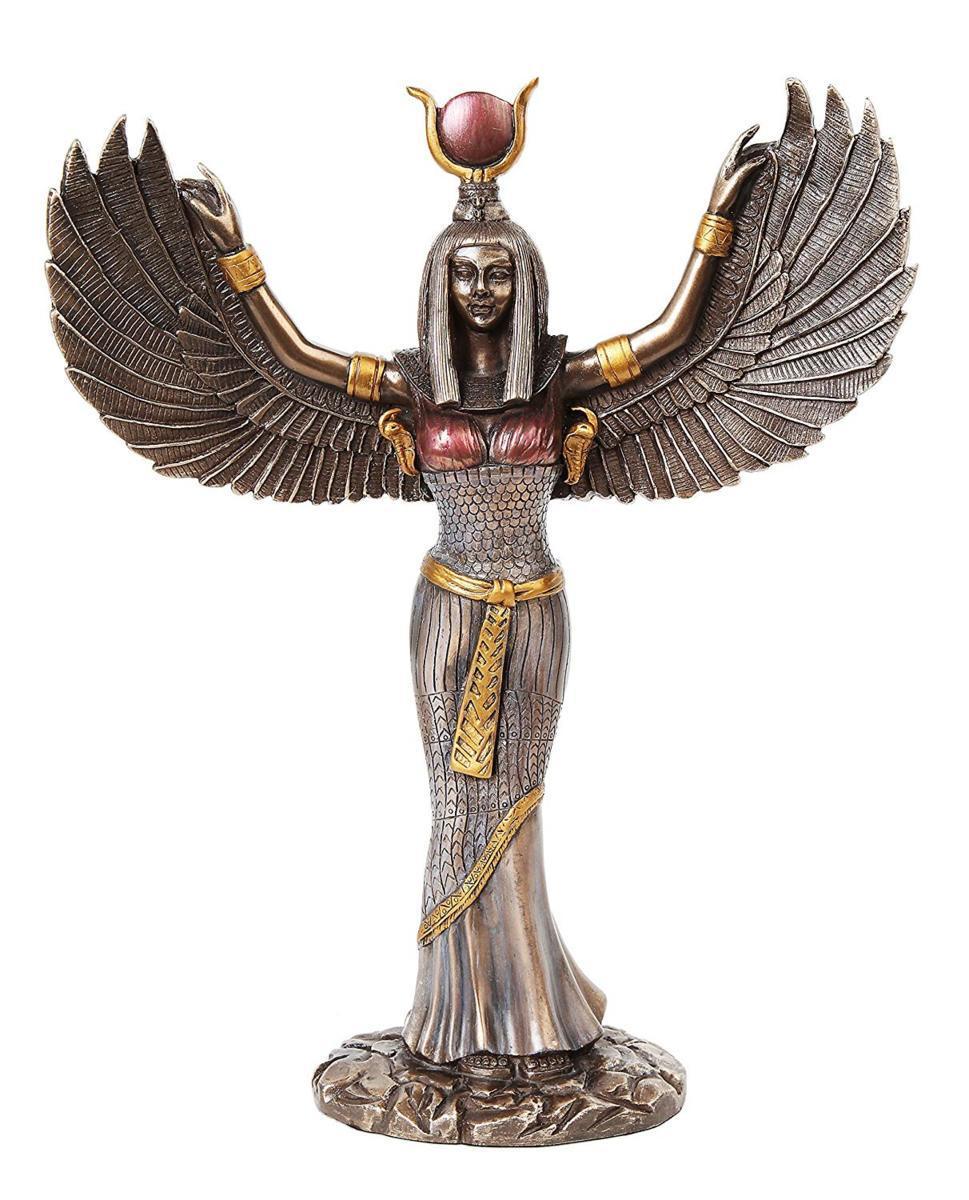古代エジプト女神 翼を広げた、イシス神 ブロンズ風仕上げ彫像 彫刻/ ピラミッド カイロ 神殿 スフィンクス プレゼント贈り物（輸入品）