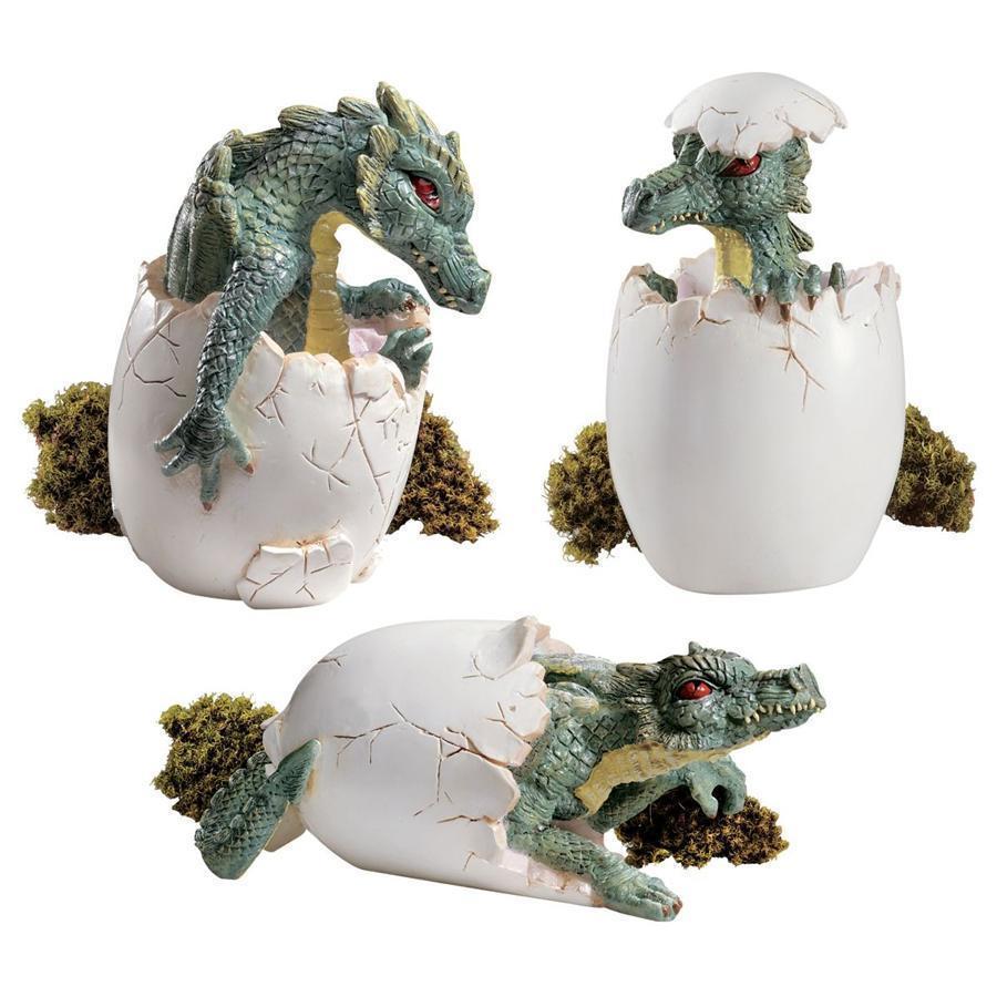 卵から 孵化する3匹のドラゴン彫像 彫刻/ ファンタジー 趣味コレクション 魔法使い ゲーム 本棚 誕生日 記念プレゼント贈り物（輸入品