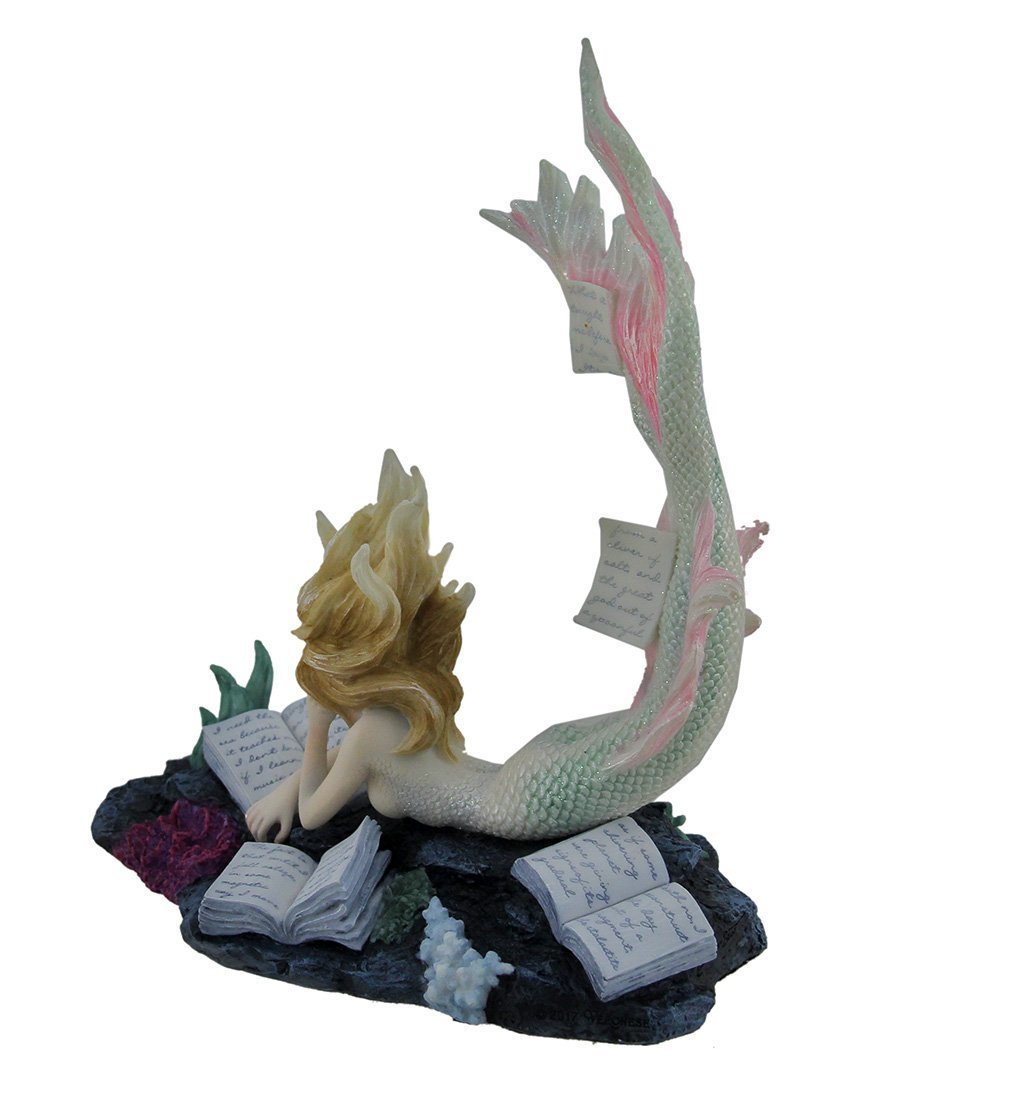 ロスト・ブックス 失われた書籍と、マーメイド(人魚)置物彫像 彫刻/ リトルマーメイド アリエル 珊瑚礁 ビーチカフェ プレゼント(輸入品) [3]
