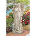 大型の天使像 コンスタンスの良心 天使のガーデン彫像、アンティークストーン風 彫刻 高さ約83cm/ ガーデニング 洋風庭園 園芸（輸入品）