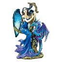 誘惑の氷の妖精とアイスドラゴン エレガントゴシックフィギュア彫像 西洋彫刻/ファンタジー フェアリー 趣味 プレゼント贈り物(輸入品