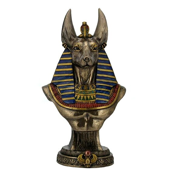 Rakuten - 古代エジプトのジャッカル神 アヌビス神 ブロンズ風 胸像 彫像 彫刻/ 冥界の神 聖地の主人 ピラミッド神殿王宮 プレゼント 贈り物（輸入品