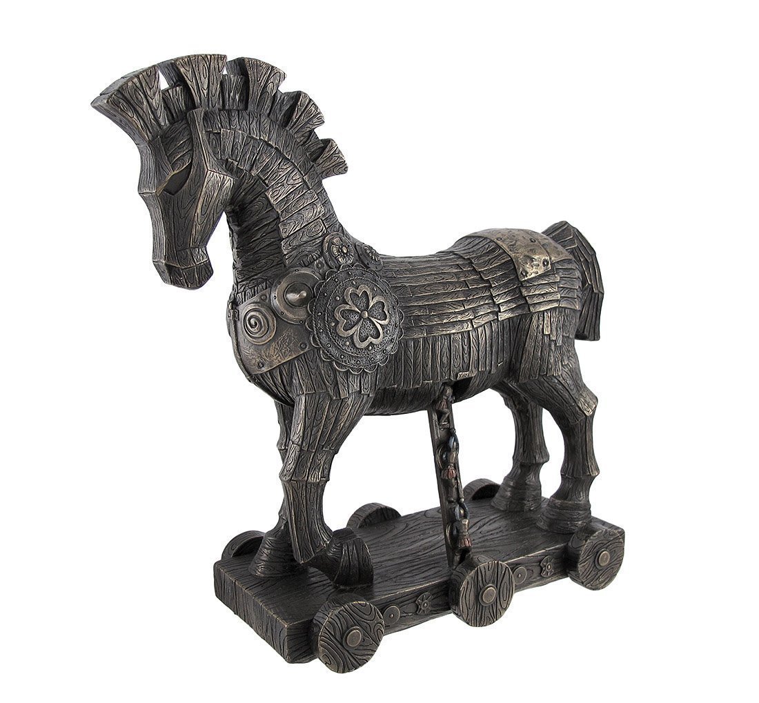 古代ギリシャ神話 トロイの木馬の像 トロイア戦争 ブロンズ風 彫刻 彫像/ ホメロス オデュッセイア　ラーオコオーン 贈り物（輸入品