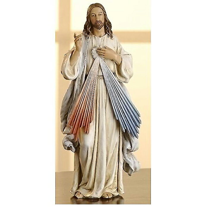 神の慈悲 イエス・キリスト 彫像 高さ約24cm/カトリック教会 祭壇 洗礼 福音 聖霊 聖書 十字架 聖母マリア プレゼント 贈り物 お祝い(輸入品)