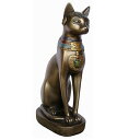 古代エジプトのバステト神 猫神 リアルブロンズ彫像、彫刻 アンク/ ブバスティスの女主 猫の女神 悪霊から守護する女神 多産 プレゼント（輸入品）